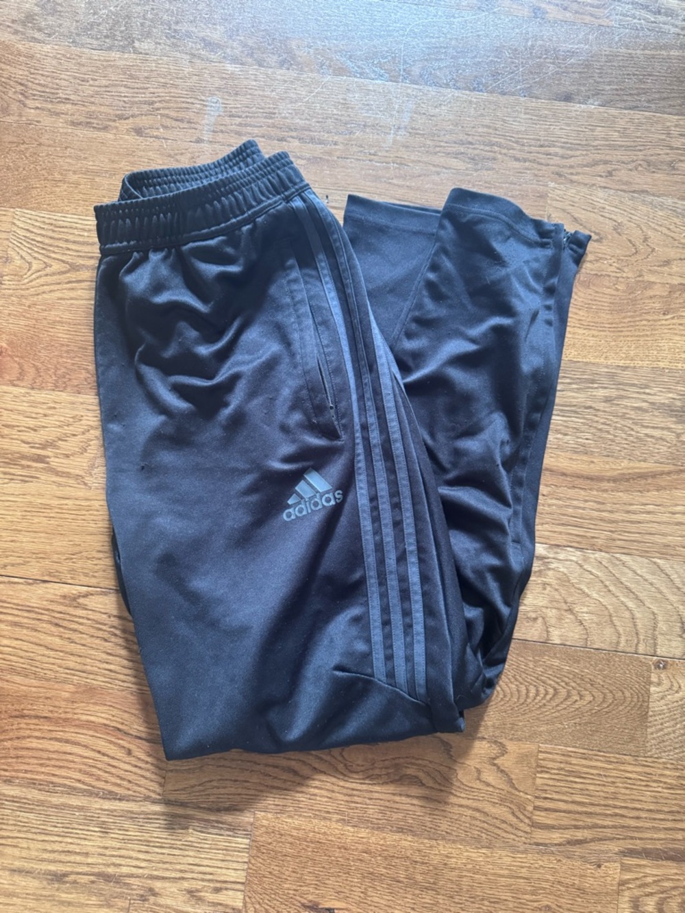 adidas Black Men's Three-Stripe Track Pants